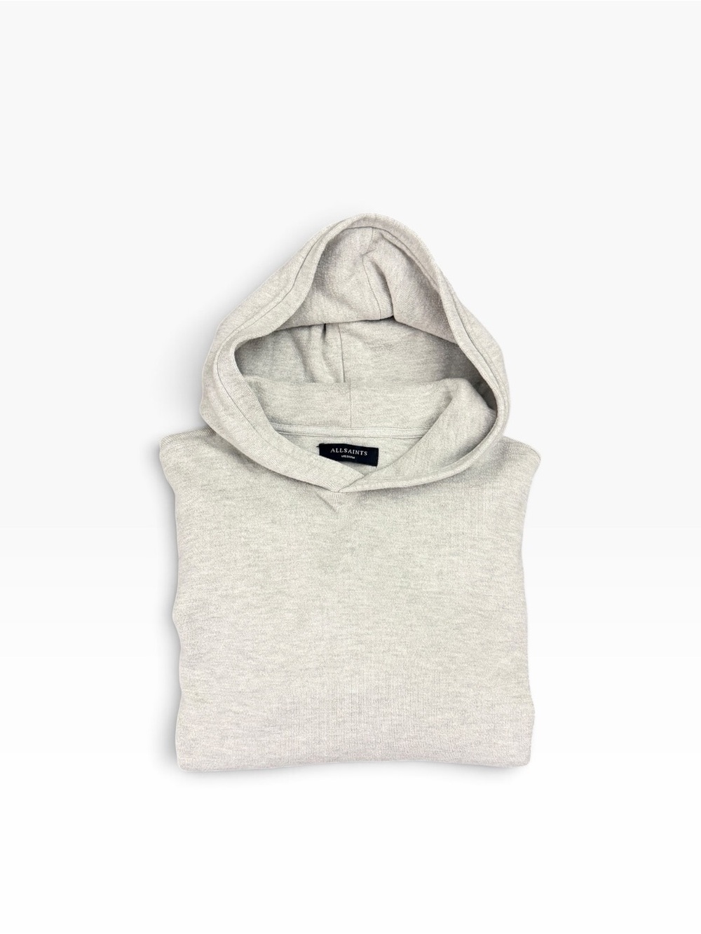All Saints Men's Light Gray Hooded Sweatshirt